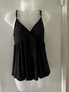 Comfortable Black Flared Tank Top